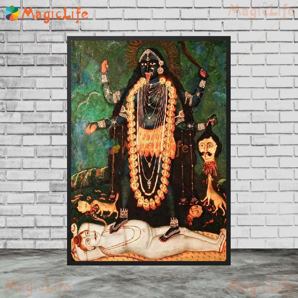 

Богиня Кали индуизм индуистская мифология принты стены картины для гостиной Искусство Холст Картина без рамки