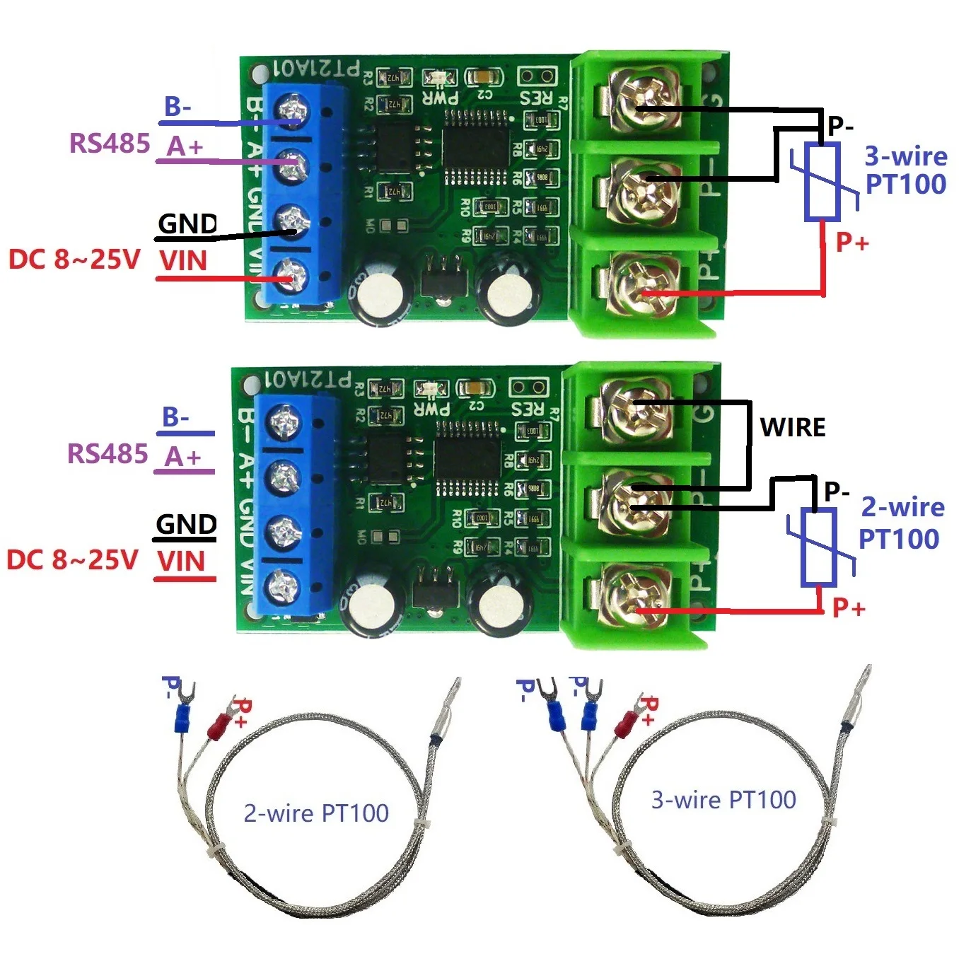 5 шт. новая версия DC 12 В PT100 RTD преобразователь RS485 Modbus Rtu Датчик Температуры