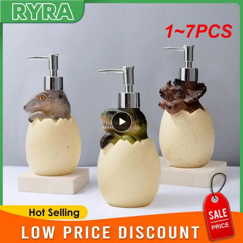 

1~7PCS Cute Dinosaur Liquid Soap Dispensers Press Type Sub-Bottling Container Prevent Leakage Environmentally for Cosmetics