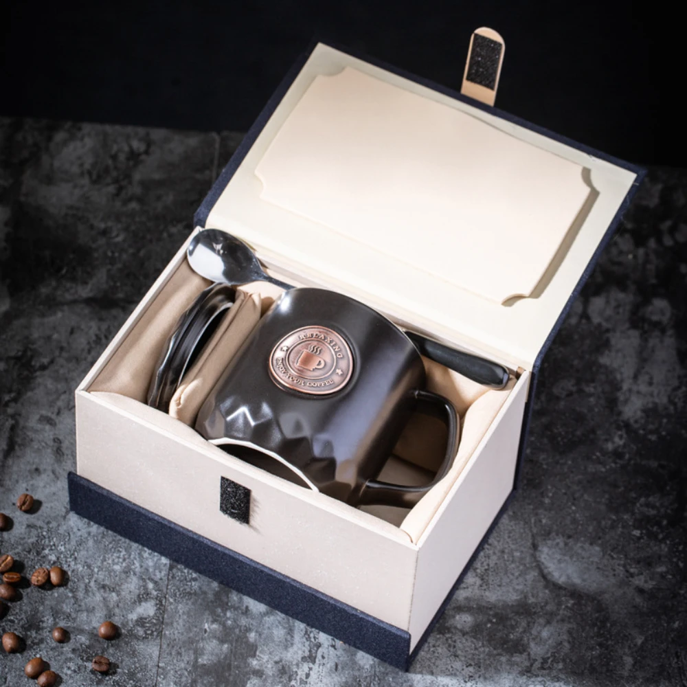 

Креативная быстрая керамическая кружка, кофейная чашка, Подарочная коробка, набор, чашка для воды для мужчин и женщин, подарок на день рожде...