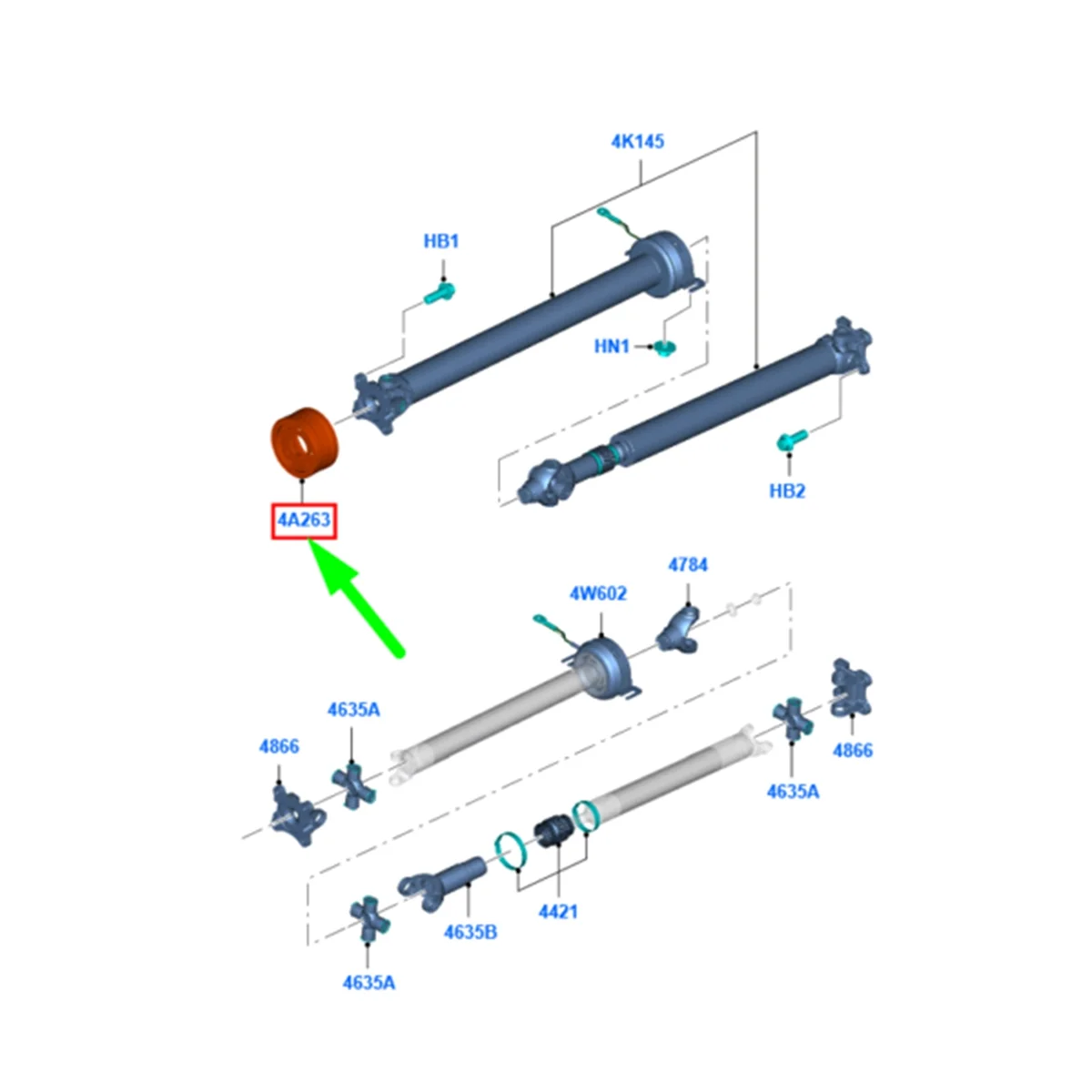 Демпфер заднего приводного вала 5228344 дюйма для Ford Ranger MK3 2013