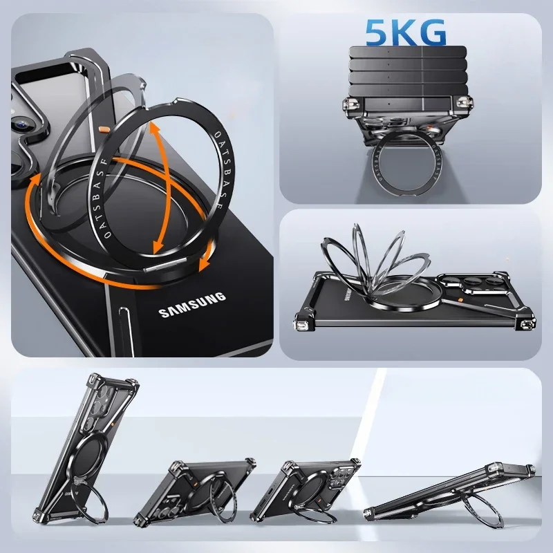 Титановый металлический чехол для телефона Samsung Z Fold 6 5 Shape Galaxy S24 S25 Ultra с 360° °