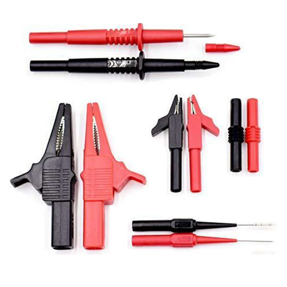 

DMM Test Lead Kit For Meter Test Lead Cable Alligator Clip Electrical Test Probe With 4mm Banana Jack Female Connector
