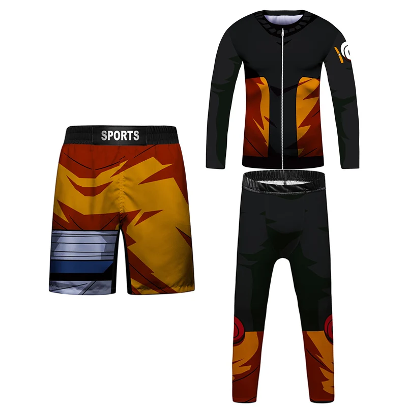 Детский комплект из футболки и брюк для джиу-джитсу Rashguard ММА кикбоксинга детские