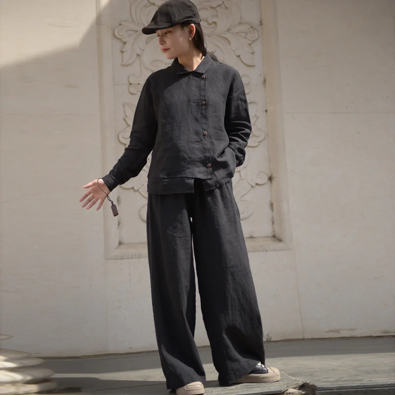 

Брюки женские с широкими штанинами и шнуровкой, на весну/лето