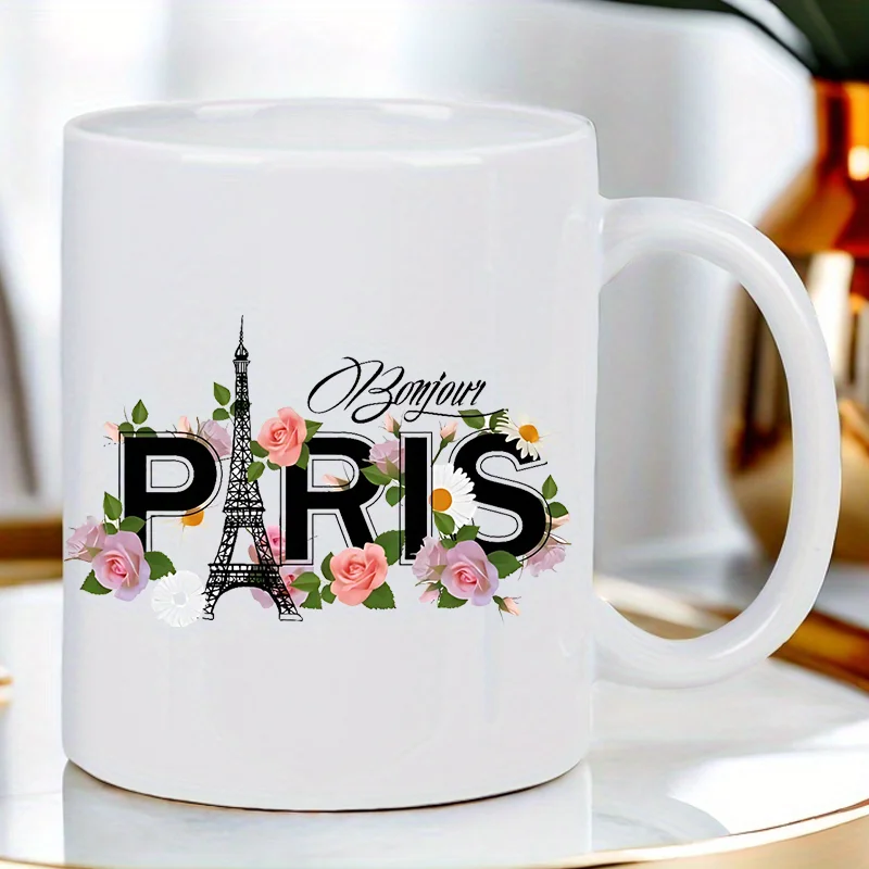 Фото Bonjour PARIS 11 унций керамическая кофейная кружка-многоразовая, Insulted, кружка-Trvel, только Hnd-Wsh - идеально подходит для любителей кофе, белая кружка для мужчин и женщин №4