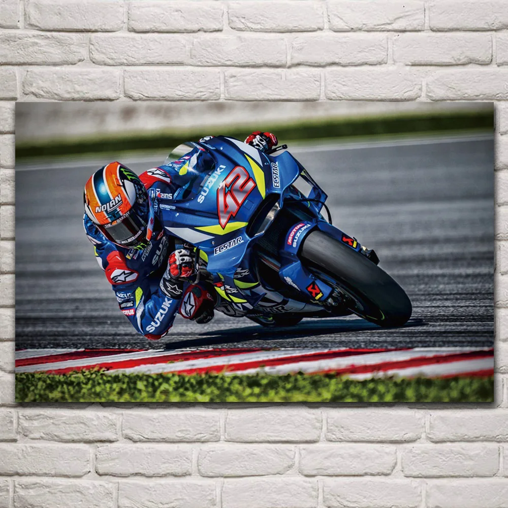

moto race close up bikes sport artwork fabric posters on wall picture living room home decoration art KR127