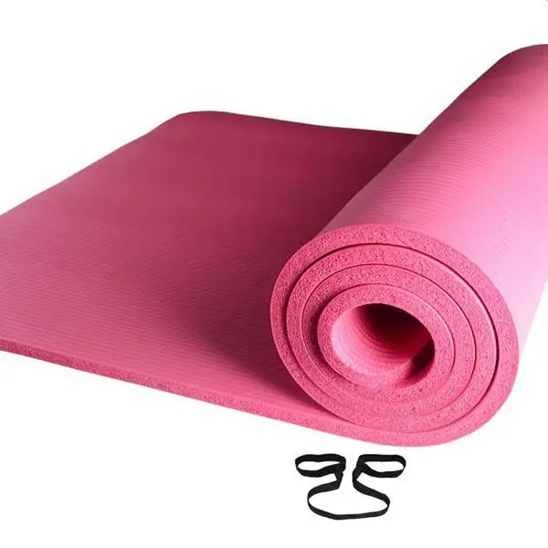 

10mm Thick NBR Pure Color Anti-skid Yoga Mat 183x61x1cm Pink