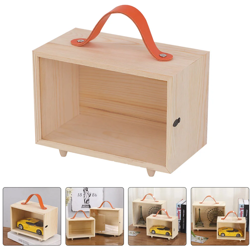 

Clear Acrylic Display Case Portable Wooden Box Wedding Bridesmaid Gift Handheld Basket