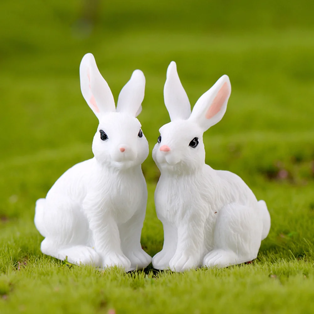 

Rabbit Figurines Resin Animal Bunny Miniature Bonsai Ornament Animals Figures Farm Craft Garden Decor Decorations Toppers Cake