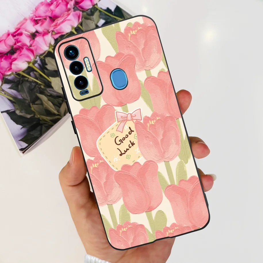 For Tecno Camon 18i Case CG6 Cute Panda Butterfly Cartoon Soft Silicone TPU Cover Tenco Phone Camon18i Fundas