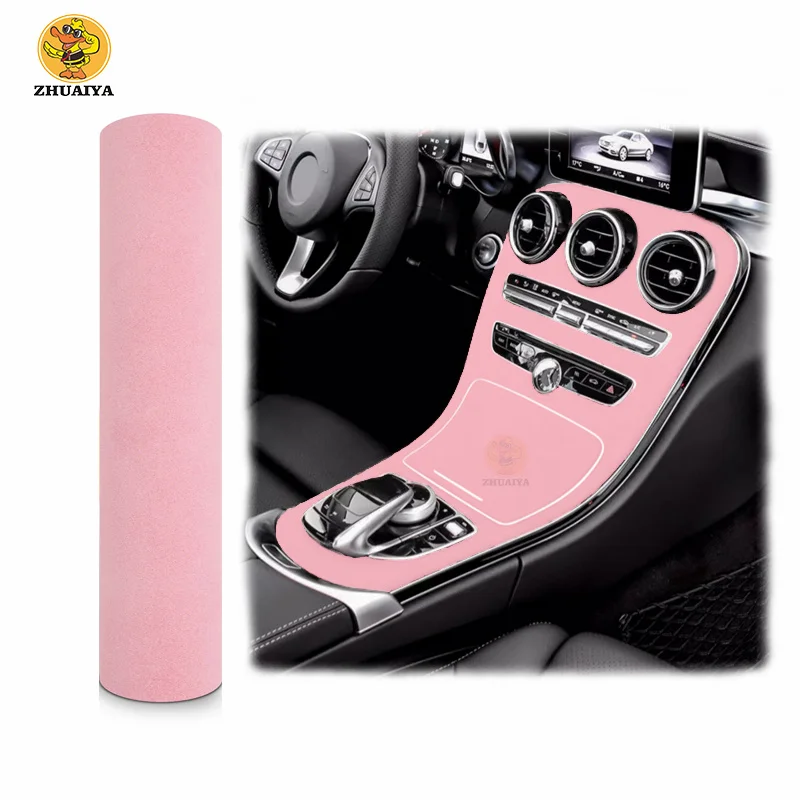

Самоклеящаяся виниловая ткань ZHUAIYA 1,35*15 м, фетровая розовая бархатная Автомобильная оболочка, наклейка для автомобиля