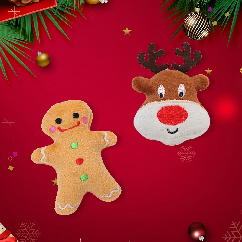 

Рождественская игрушка для кошек С Кошачьей Мятой, флисовые игрушки для котят, шлифовальные зубы, жевательная игрушка для большого пальца, ...