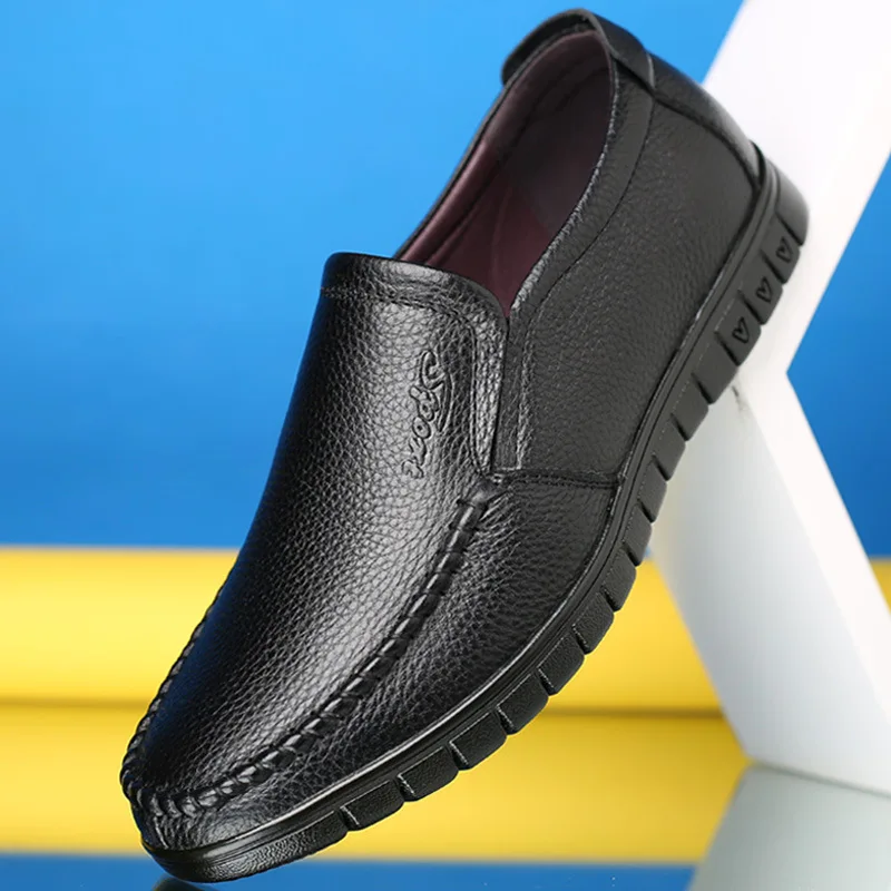 

Men Shoes Fashion Casual Shoes Men Leather Shoes Thick-soled Simple Pointed Toe Dress Shoes Business Wedding Men's Leather Shoes