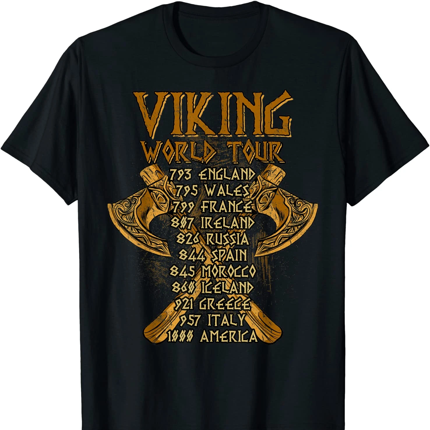 

Norse Viking World Tour T Shirt. Short Sleeve 100% Cotton Casual T-shirts Loose Top Size S-3XL