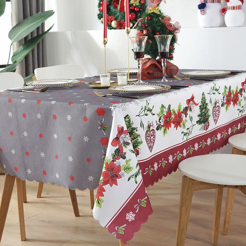 

European-style Creative Christmas Home Hotel Tablecloth Holiday Decoration Table Cloth Table Waterproof and Oil-proof Tablecloth