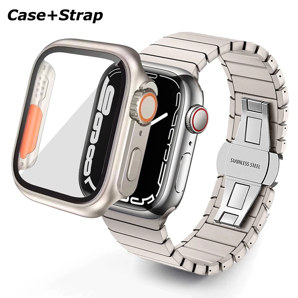 

Ремешок из нержавеющей стали для Apple Watch Band 8 7 45 мм 44 мм 40 41 мм