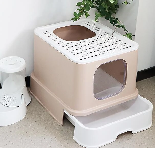 

Полностью закрытый туалет для кошачьего туалета, защита от запаха, очень большое пространство, туалет для кошек, защита от брызг, раковина д...