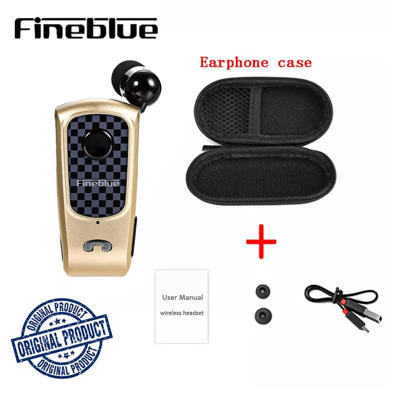 

Fineblue Bluetooth V5.0 F PLUS Wireless Clip-on Headset Lotus with Wire Headphone Handsfree Calls Time 10 hours Came Earphone