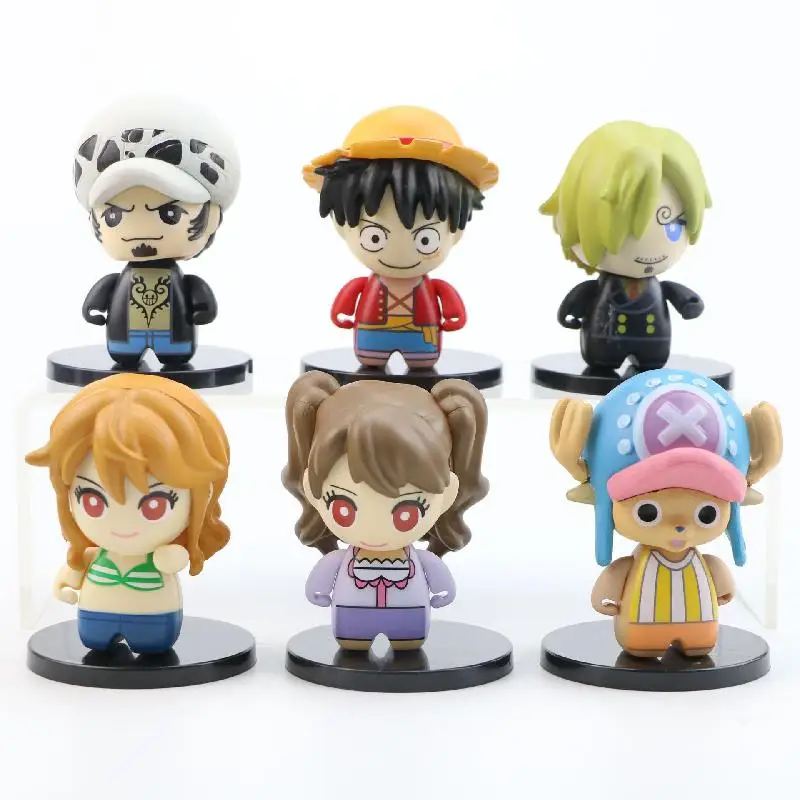 

6pcs Anime One Piece Figure Luffy Sanji Nami Tony Tony Chopper Pvc Doll Model Collect Desktop Decoration Ornament Birthday Gi