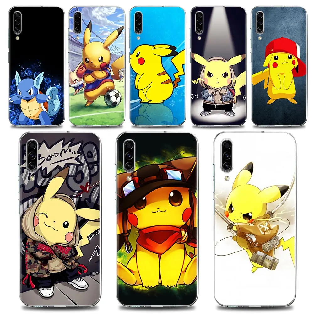 

Cool Pokemon Pikachu Squirtle Phone Case for Samsung A70 A40 A50 A30 A20e A20s A10 Note 8 9 10 Plus Lite 20 Silicon Case Pikachu