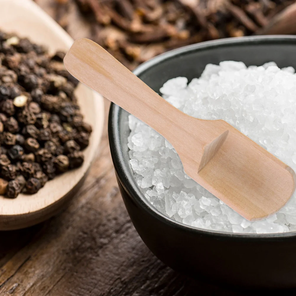 Ложка для ванны Совок соли Маленькая деревянная сервировочная посуда Чай