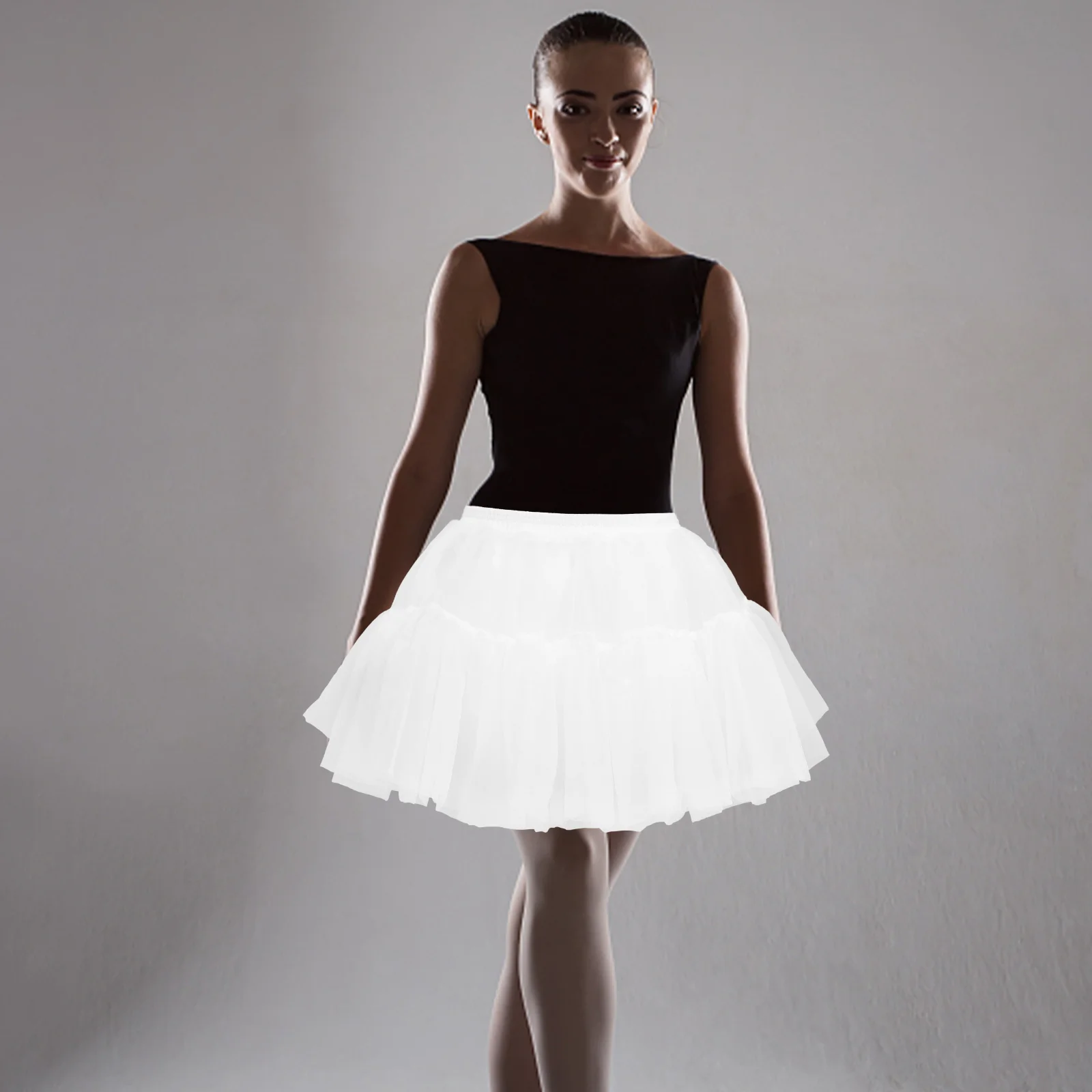Юбка для платья короткая Нижняя юбка кринолиновая белая пачка без капюшона с