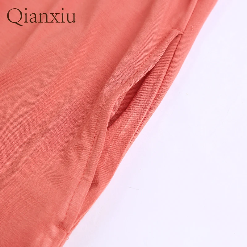 2021Women's Robe Baboo Fiber Round Collar Short Sleeve Nightdress  Ladies Sexy Sleepwear  Plus Size Pajamas Night Wear Camisola