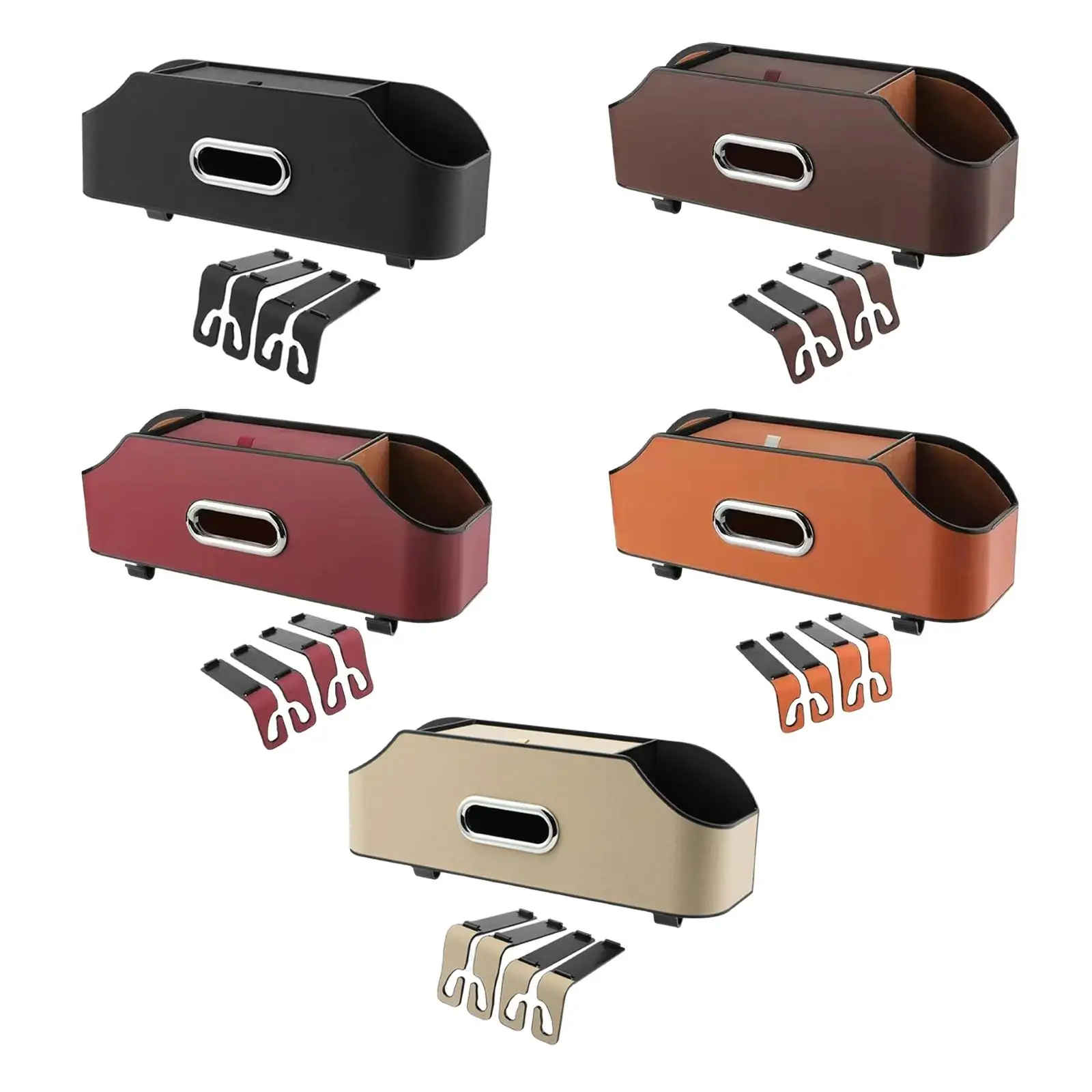 

Органайзер на спинку сиденья автомобиля, коробка для салфеток, для хранения, для путешествий, с крючками, держатель для телефона, держатель для 2 чашек