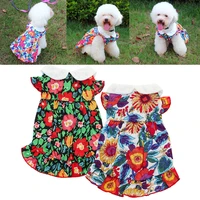 cute flower pet dress for dogs cats cozy cotton summer puppy skirt pet dress princess party small dog skirt outfit dog clothes