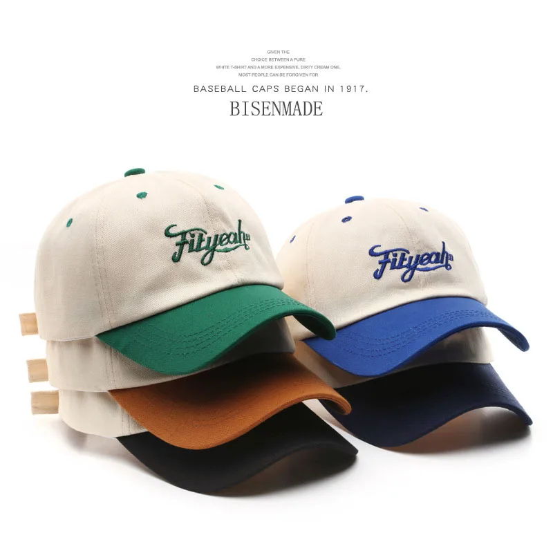

Korean Baseball Cap Fashion Trend Female Colorful Letters Embroidered Peaked Cap Outdoor Sports Male Sun Protection Hats