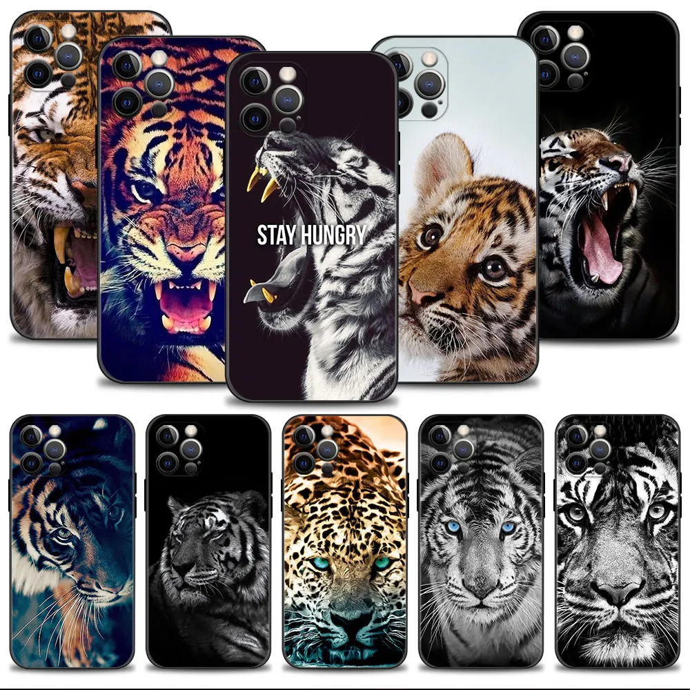 

Tiger Leopard Lion Head For iPhone 14 7 XS 8 Plus 13 Pro Max X 11 12 XR SE 5S 5 6 6S SE2022 SE2 Bag Cover Phone Case