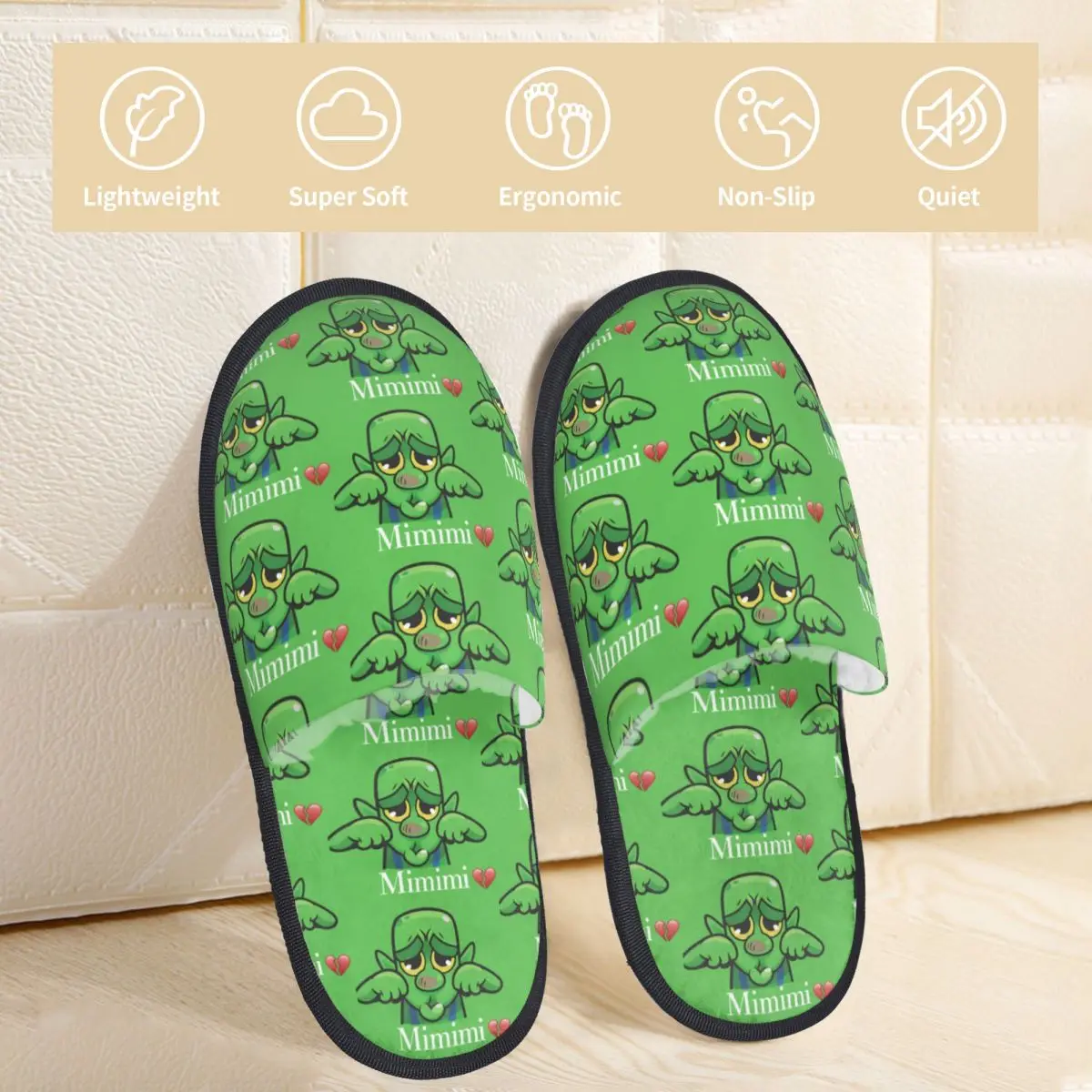 Фото Mimimi Goblin плачущие домашние хлопковые тапочки, нескользящие тканые игровые королевские мягкие шлепанцы из пены с эффектом памяти для гостиной №2