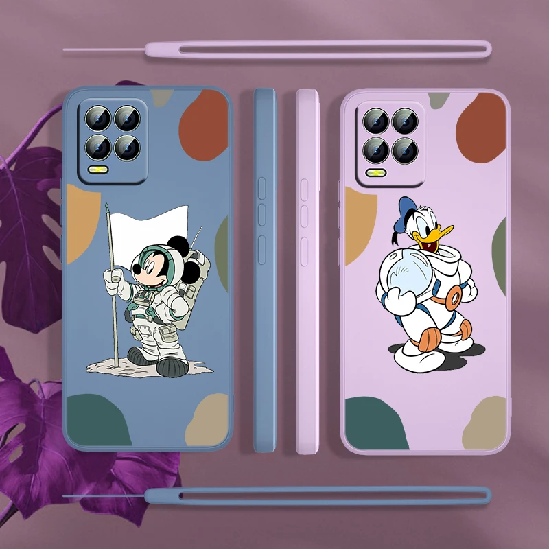 

Disney Donald Duck astronaut For Realme GT Neo2 Master Narzo 50i 50A C21Y C17 C11 C2 XT X2 X7 Pro Liquid Rope Phone Case