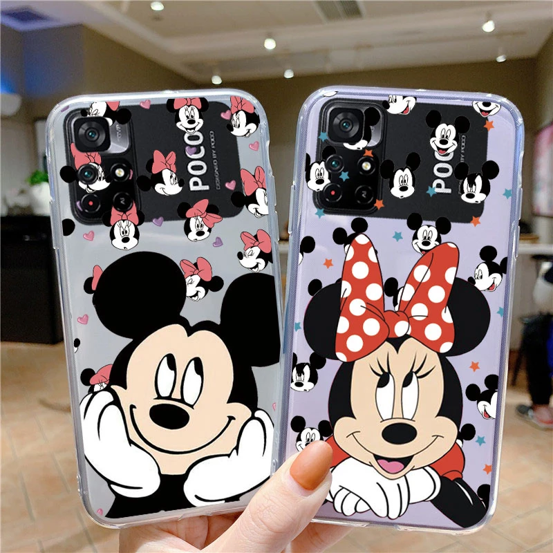 Прозрачный силиконовый чехол-накладка для POCO M4 Pro 5G Микки Минни Маус Дейзи