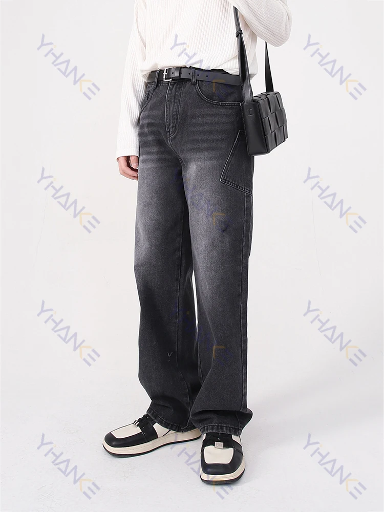 

Jeans Men's Street Clothing Loose Loose Denim Pants Korean Trendy Straight Hip -hop Casual Pants Boyfriend Wind Jeans Casual