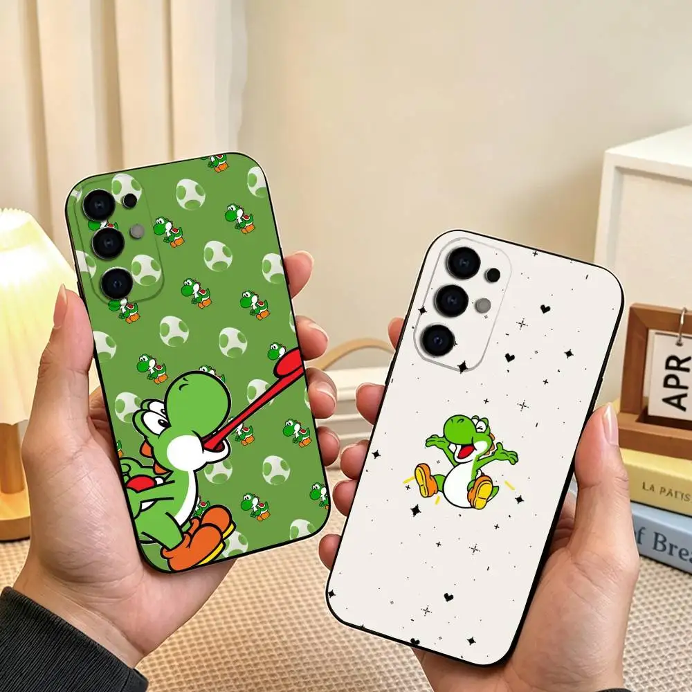 Фото Милый мультяшный чехол YoshiES для телефонов Samsung S26, S25, S24, S23, S22, S21, S30, Ultra, Plus, Fe, Lite, Note, 10, черный чехол в подарок. №1
