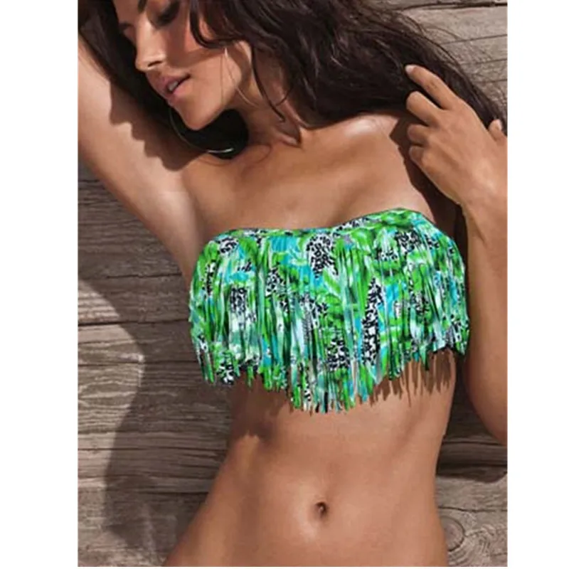 Женский винтажный дизайнерский купальник Сексуальный Топ без бретелек