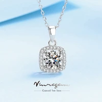 vinregem 925 sterling silver 18k white gold 2ct moissanite pass test diamond necklace for women wedding gift sets drop shipping