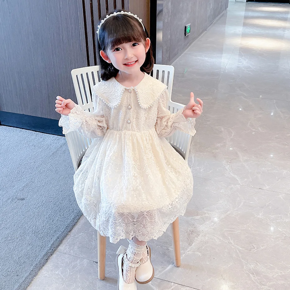 

Dress Girl Lace Floral Girls Dress Kids Casual Style Children Party Dresses Spring Autumn Girls Costumes Kids Dropshipping
