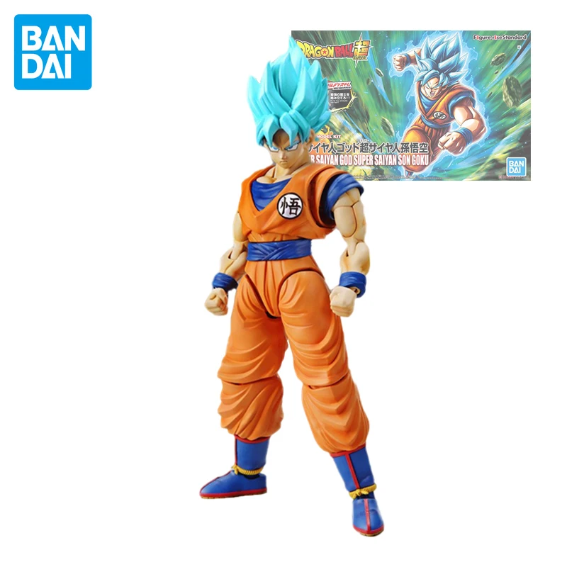 Original Bandai Figure-rise Standard Dragon Ball Super Saiyan Blue Hair Son Goku Assembled Model Suit Anime Action Figures Toys