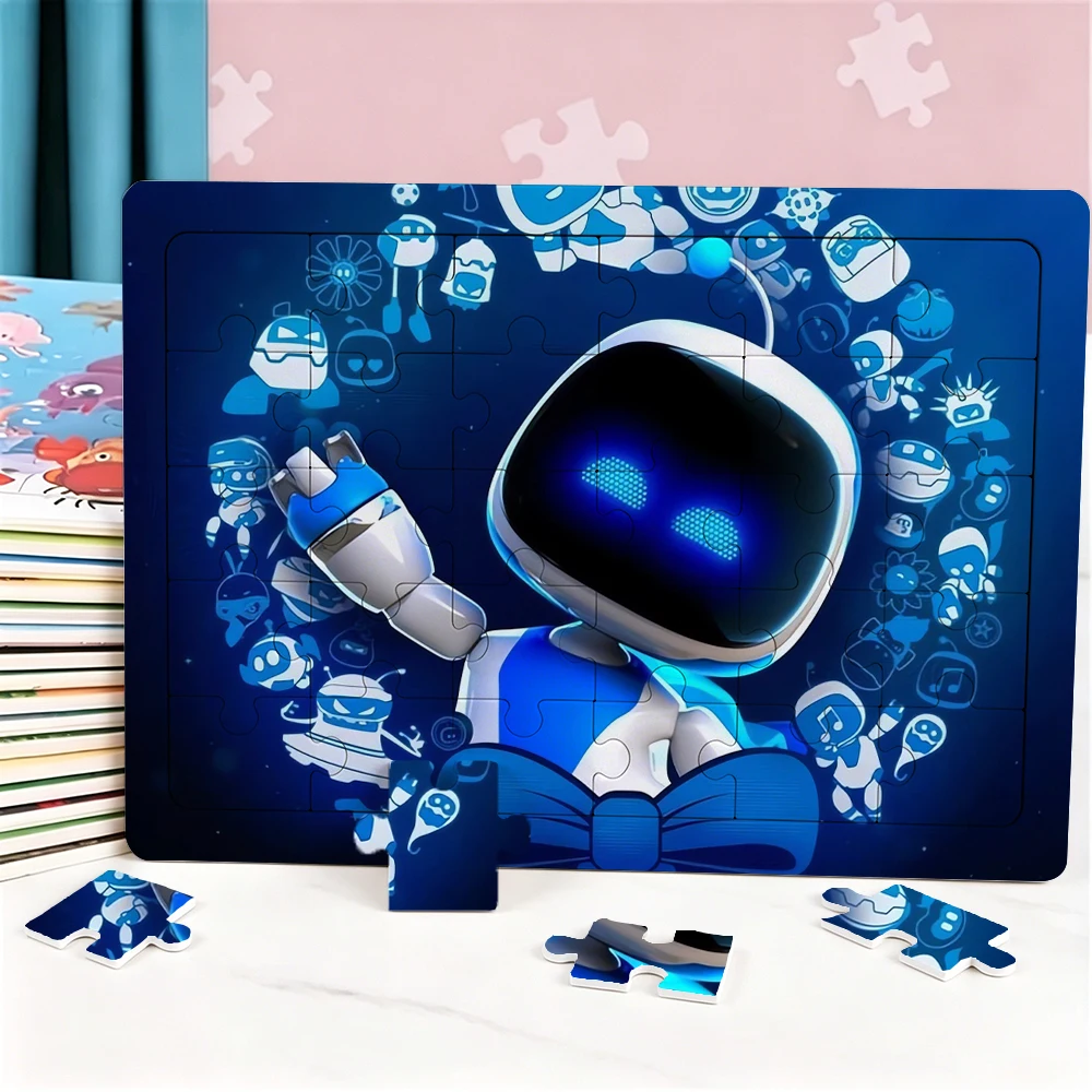 Фото Новые 30 шт. пазлов Astrobotes с аниме-принтом, развивающие семейные обучающие игрушки, пазлы для дня рождения, милые подарки №2