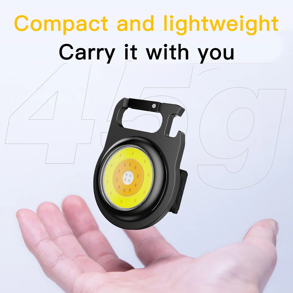 

Mini Keychain Camping Light USB Multifunctional COB Work Light Bottle Opener Portable Emergency Torch Outdoor Lighting Supplies