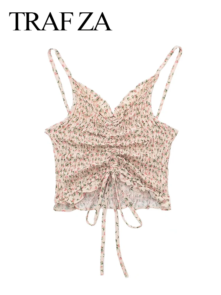 

Топ женский трикотажный с глубоким V-образным вырезом и лямкой на шее