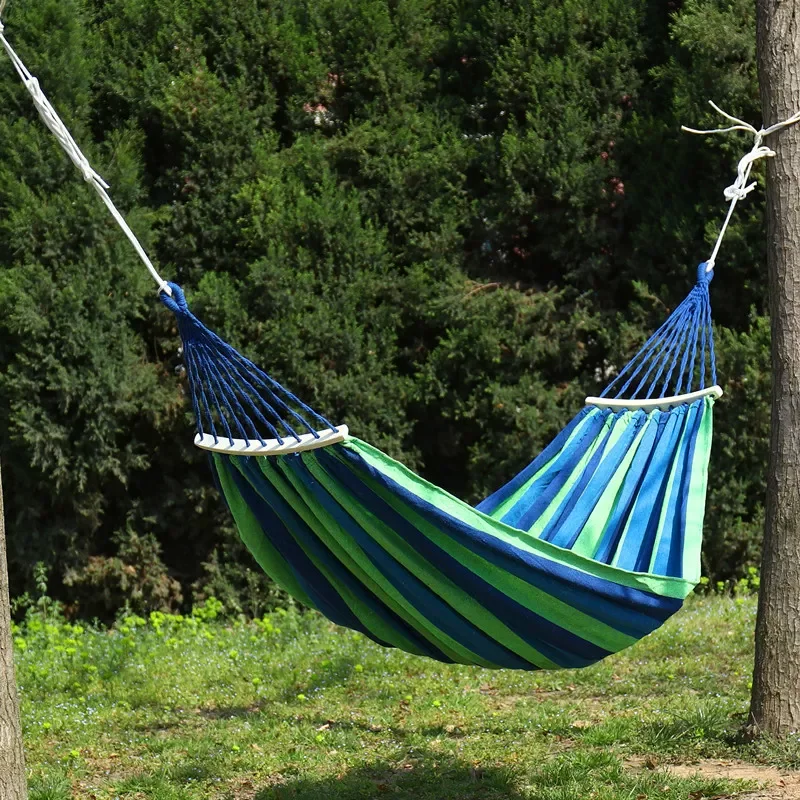 

Hammock Outdoor Hammock Garden Sports Home Travel Camping Swing Canvas Stripe Hang Bed Hammock Double Single People
