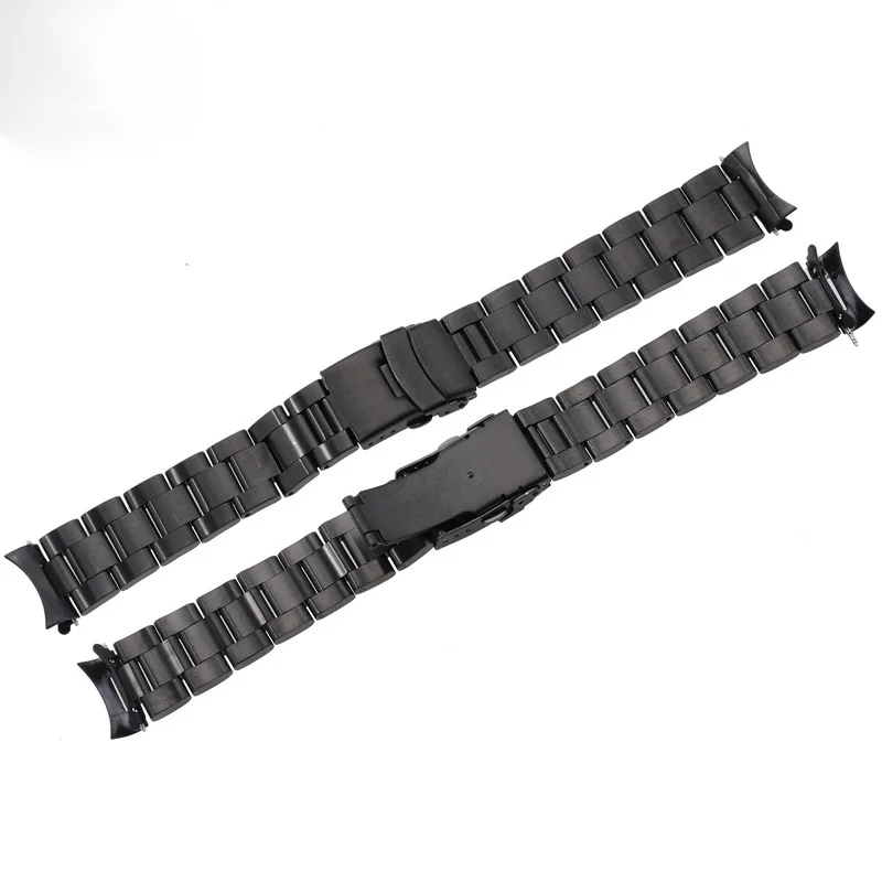 Watch Straps Curved End Solid Stainless Steel Watchband For Seiko Watch Replacement Matte Band