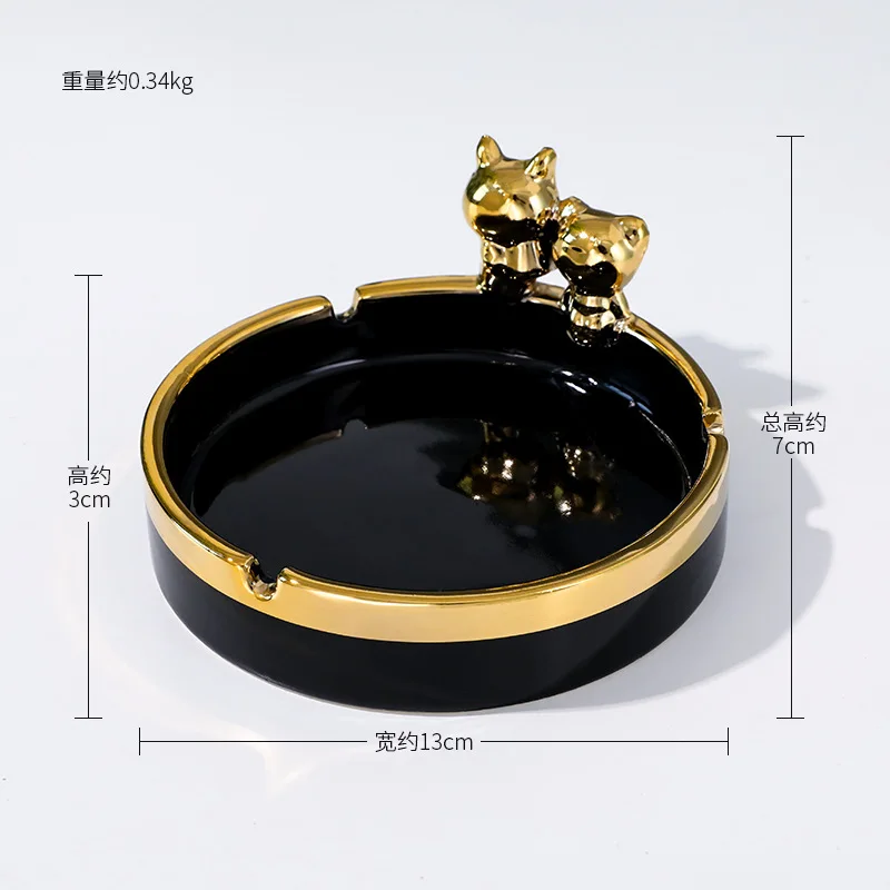 

Пепельница Медвежья креативная модная трендовая Бытовая Золотая окрашенная керамическая лампа аксессуары для дома разные цвета на выбор