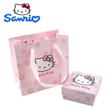 Sanrio-헬로 키티 오리지널 고급 목걸이 반지 포장 상자, 귀여운 어린이 여성 보석 선물 상자 세트 선물상자