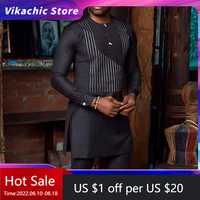 dashiki african clothing for men with mens trousers and striped mens shirt 2 piece summer mens sweatshirt set new 2022%ef%bc%88m 4xl%ef%bc%89
