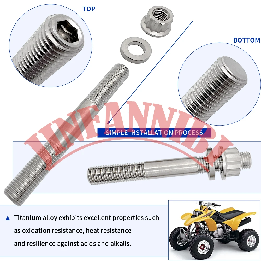 Шпильки головки блока цилиндров комплект титановых гаек болтов Ti для Honda TRX400EX